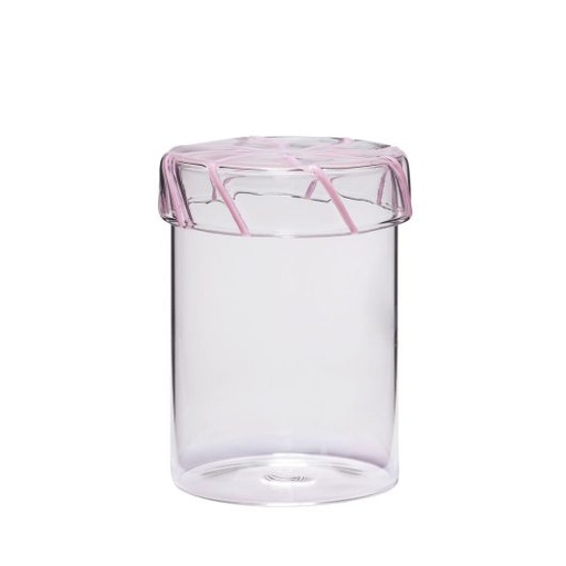 Storage jar heir transparent coulure relief couvercle m pink 9x14