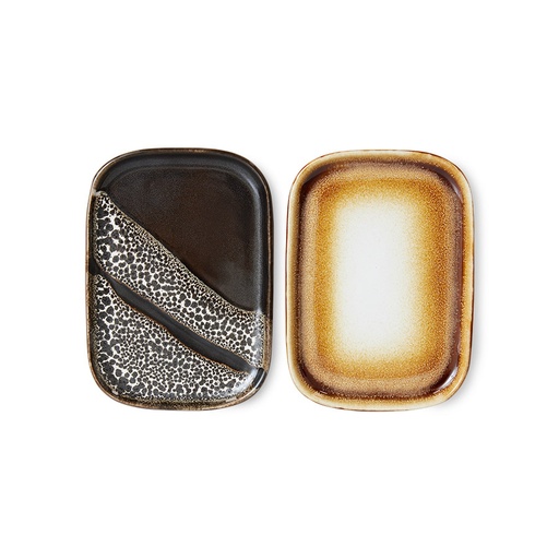 70s Ceramics: Small Trays 14.5x10.5
