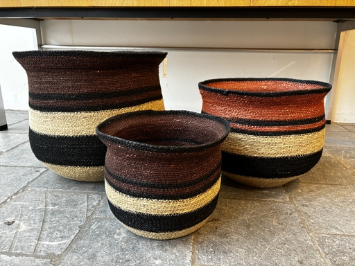 Panier noir brun multicolore