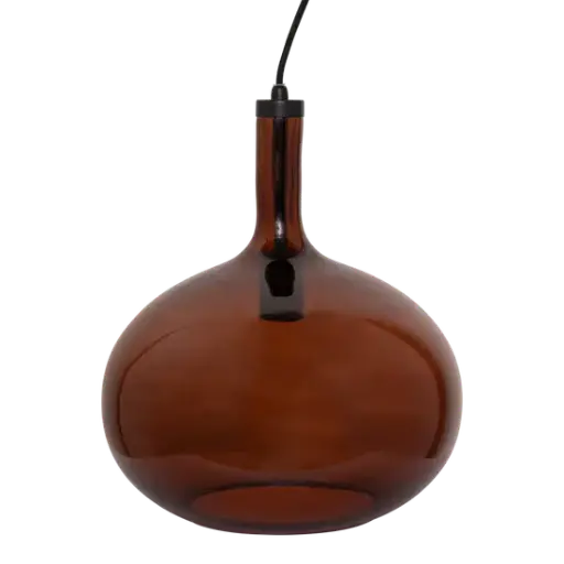 Suspension en verre brun fumé Queda