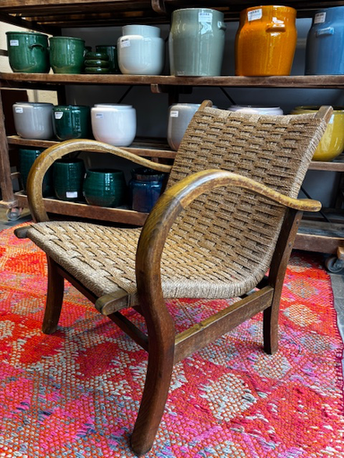 Fauteuil courbe en corde tressé