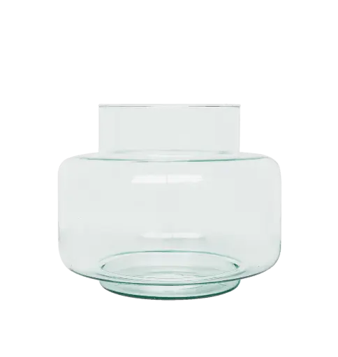 Vase verre recyclé transparent D22 H18 