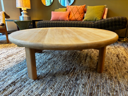 Table basse ronde en chêne massive 107x H34cm