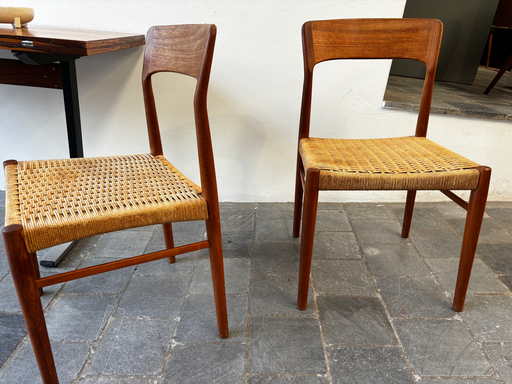 Paire de chaises danoise assises corde
