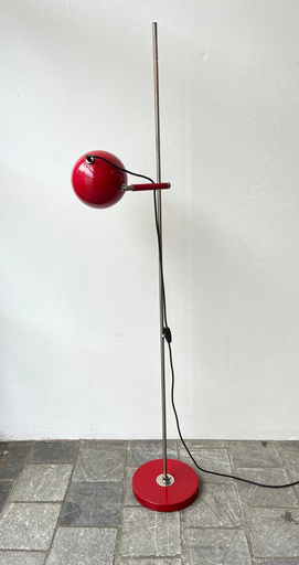 Lampadaire boule rouge années 70