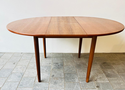 Table salle à manger ronde D128xH73cm+1 allonge 38 cm