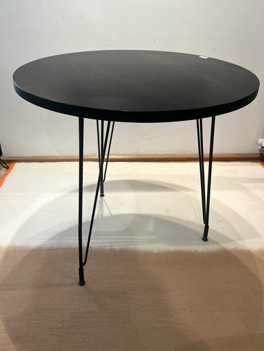 Table gueridon noire pied bistrot D91xH75cm