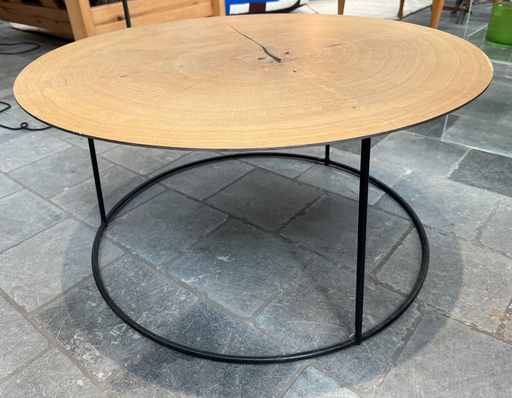 Table feuille de bois structure ronde D70x35,5cm