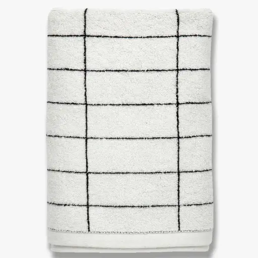 Set de 2 essuies invités Tile Stone black/offwhite 38x60cm