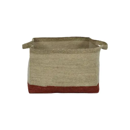 Grand panier en jonc de mer rectangulaire  L 44 x W 42 x H 32 cm 