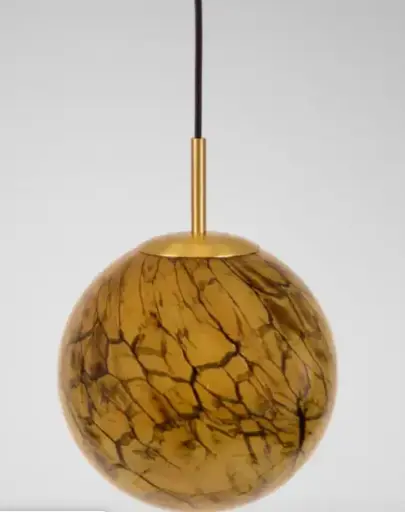 Suspension boule verre fait main Firenze crack ou dots