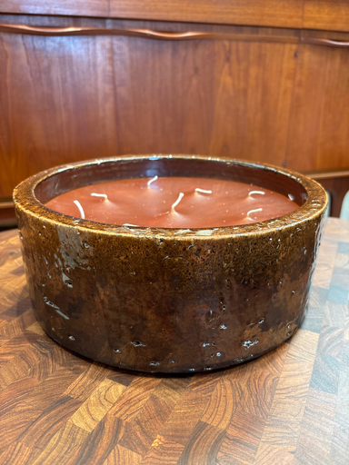 Bougie indoor candle - gold - reactif glazed - Ø 28 x 10cm