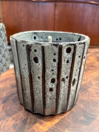 Bougie outdoor S terracotta bicolor gold - Ø 13x12cm