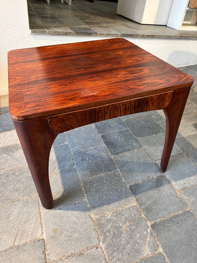 Table bout de canapé en palissandre arc 65x65xH50