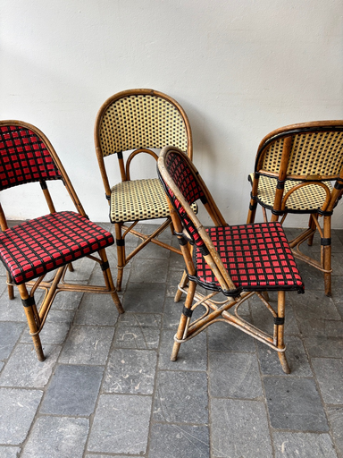 4 chaises Gatti en rotin et Rislan
