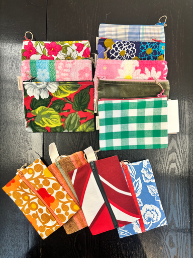 Porte-monnaie S, tissu vintage, 12 x 15 cm