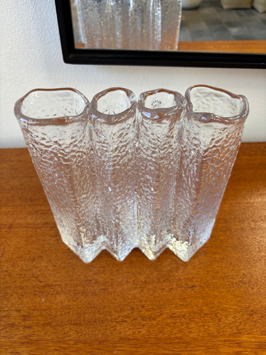 Vase soliflore verre épais martelé